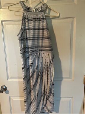 NWT Bar III Black and White Striped Halter Midi Dress